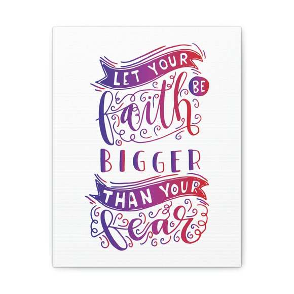Express Your Love Gifts Other - Scripture Sign Faith Bigger Than Your Fear Isaiah 41:10 Pink Christian Wall Art